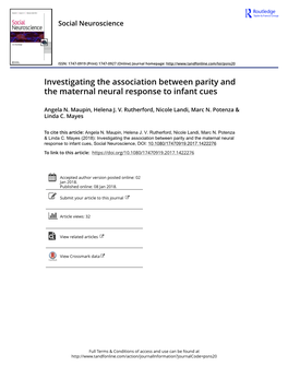 Investigating the Association Between Parity and the Maternal Neural Response to Infant Cues