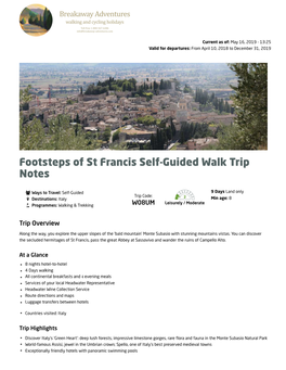 Footsteps of St Francis Self-Guided Walk Trip Notes