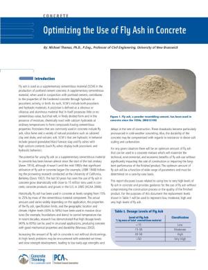 Optimizing the Use of Fly Ash in Concrete