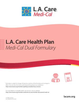 July 2021 L.A. Care Health Plan Medi-Cal Dual Formulary