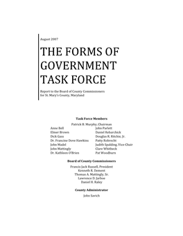 Form of Government Task Force Report