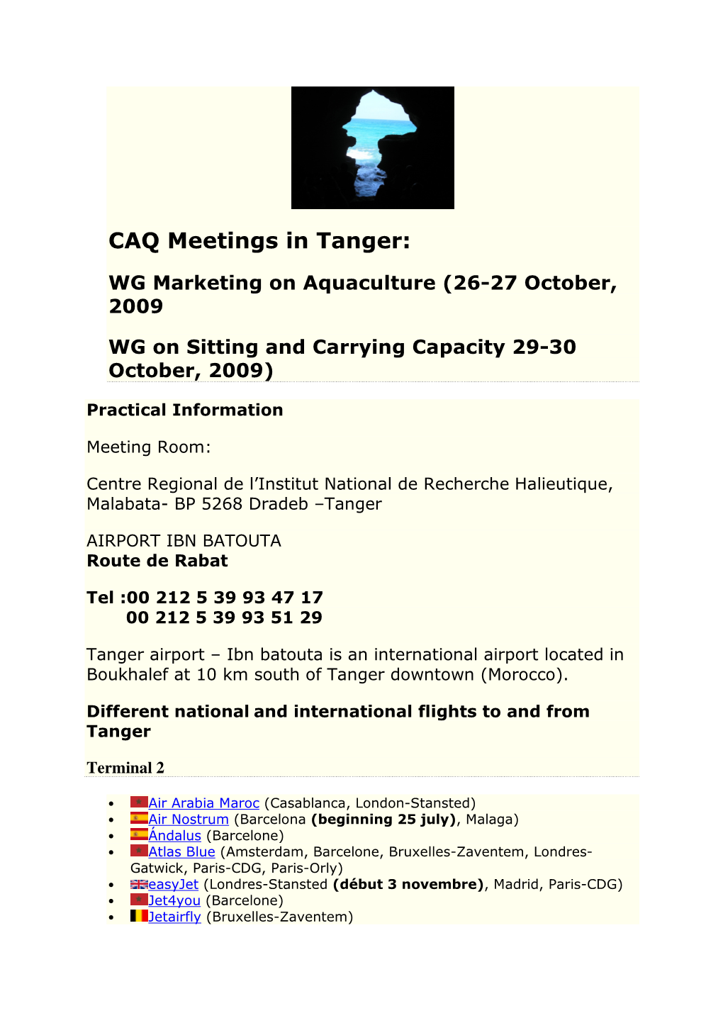 CAQ Meetings in Tanger