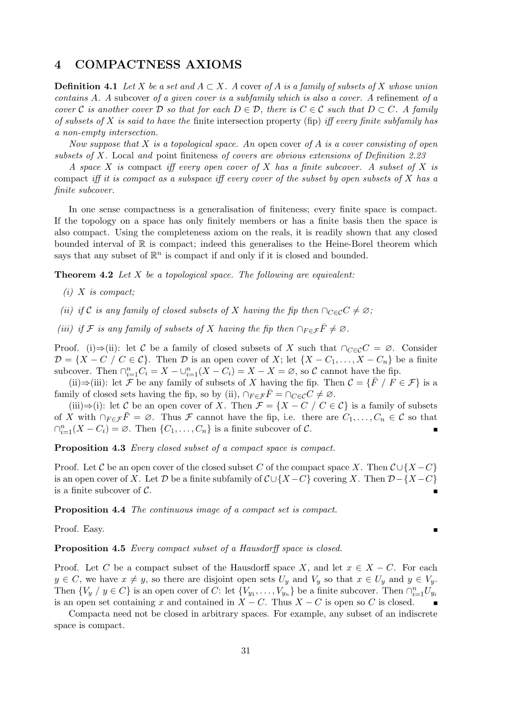 4 Compactness Axioms