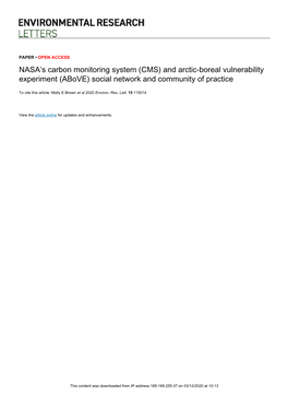 NASA's Carbon Monitoring System