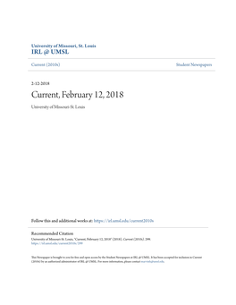 Current, February 12, 2018 University of Missouri-St