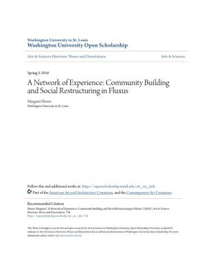 Community Building and Social Restructuring in Fluxus Margaret Sherer Washington University in St
