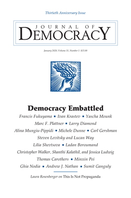 Democracy Embattled Francis Fukuyama Ivan Krastev Yascha Mounk Marc F