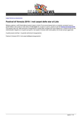Festival Di Venezia 2019: I Red Carpet Delle Star Al Lido