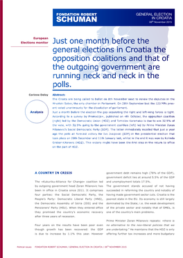 GENERAL ELECTION in CROATIA 08Th November 2015