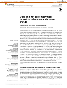 Cold and Hot Extremozymes: Industrial Relevance and Current Trends