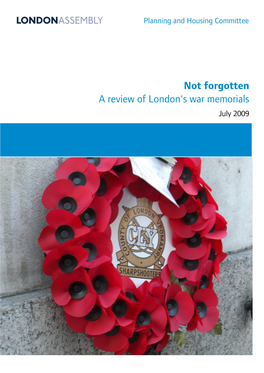 Not Forgotten a Review of London's War Memorials July 2009
