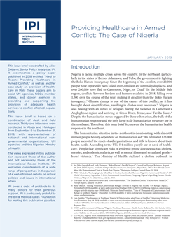 Providing Healthcare in Armed Conflict: the Case of Nigeria
