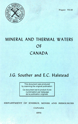 Mineral and Thermal WATERS CANADA