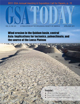 Wind Erosion in the Qaidam Basin, Central Asia: Implications for Tectonics, Paleoclimate, and the Source of the Loess Plateau