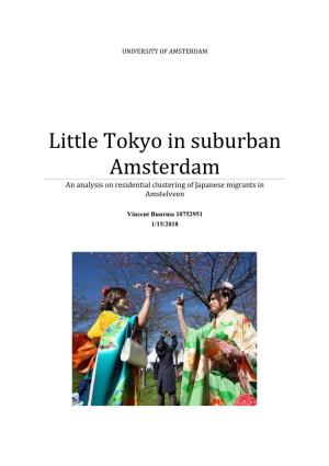 Little Tokyo in Suburban Amsterdam an Analysis on Residential Clustering of Japanese Migrants in Amstelveen