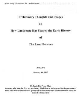 How Landscape Has Shaped the Early History