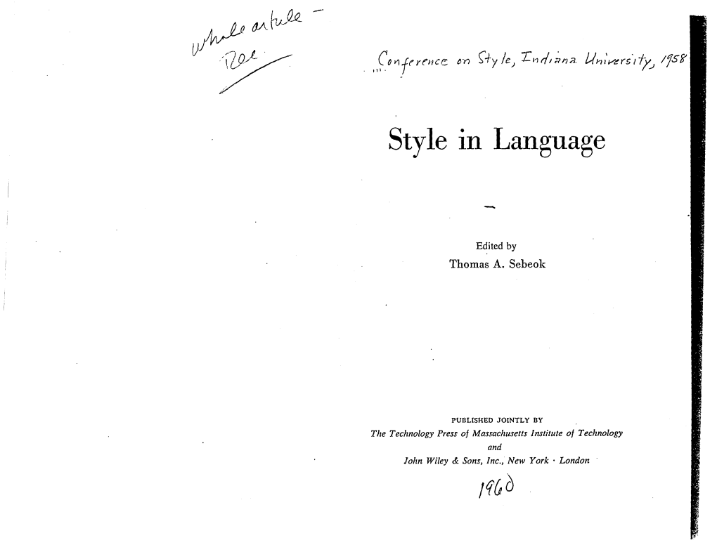 Style in Language