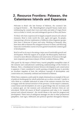 Palawan, the Calamianes Islands and Esperanza