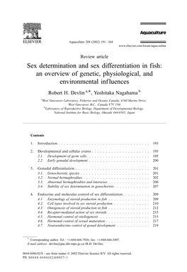 Sex Determination and Sex Differentiation in Fish: an Overview of Genetic, Physiological, and Environmental Influences