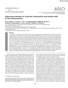 Improving Estimates of Coral Reef Construction and Erosion with in Situ Measurements