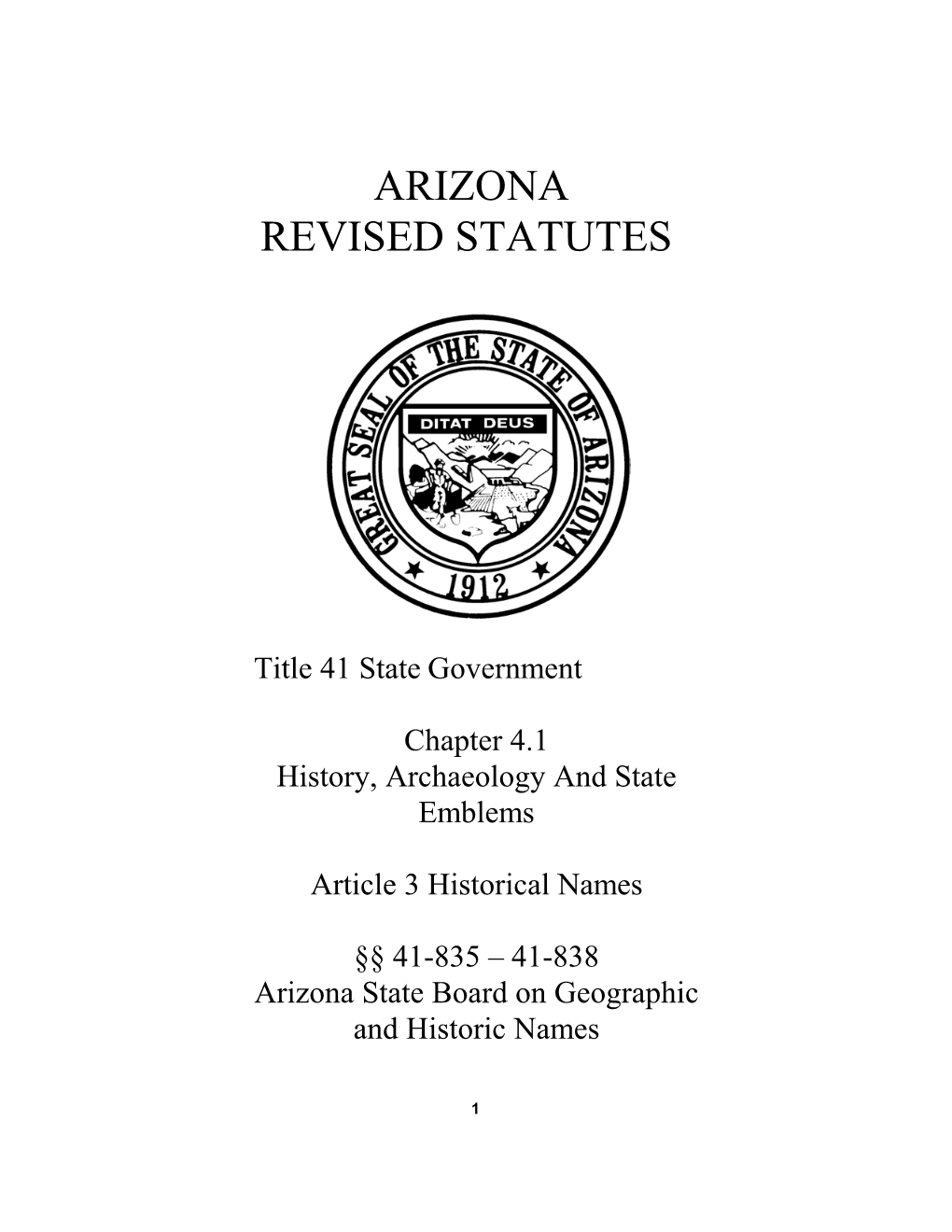 Arizona Revised Statutes