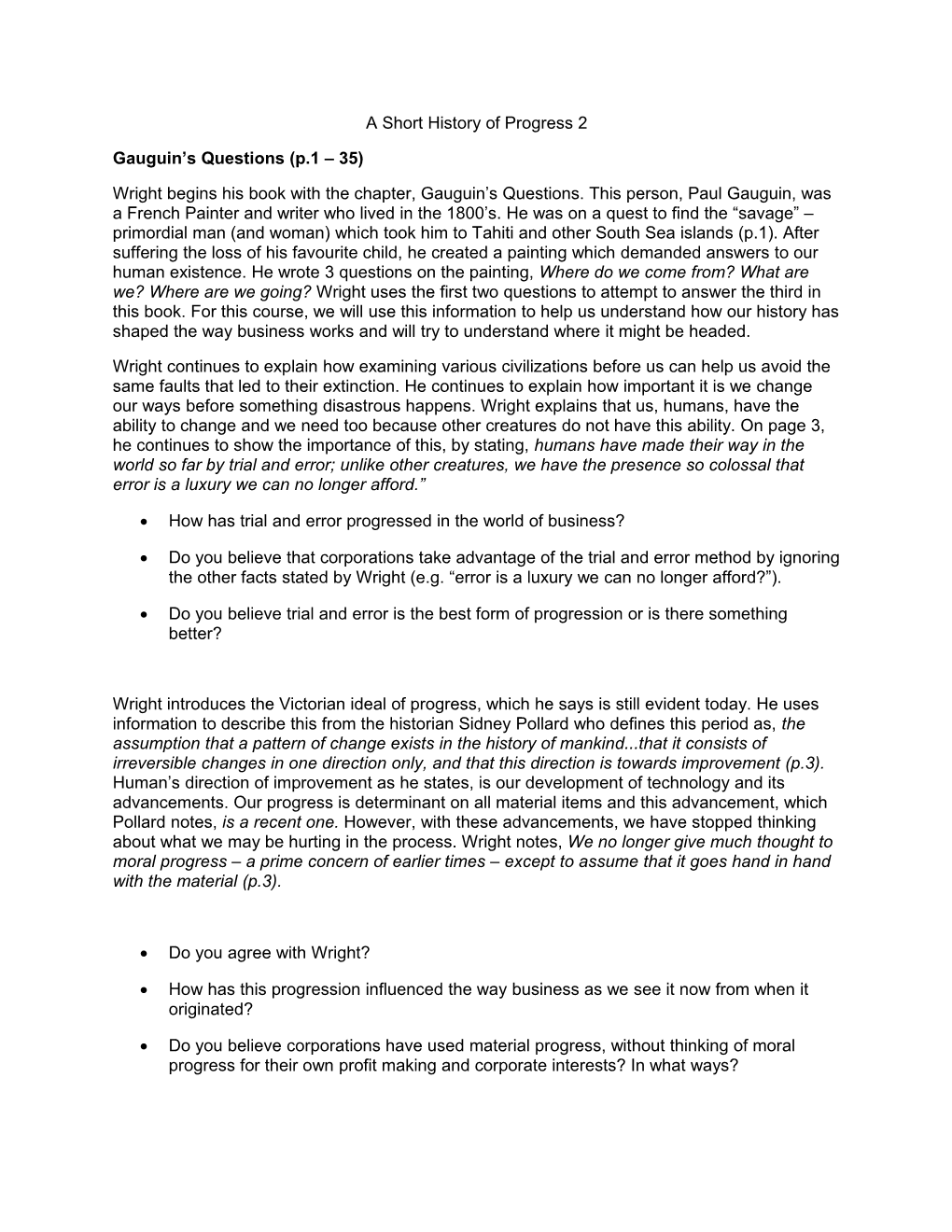 Gauguin S Questions (P.1 35)