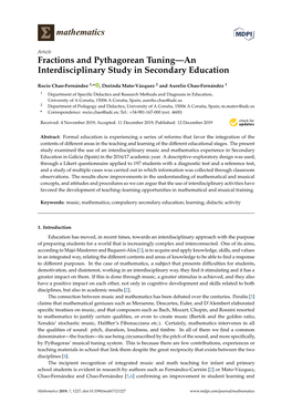 Fractions and Pythagorean Tuning—An Interdisciplinary Study in Secondary Education