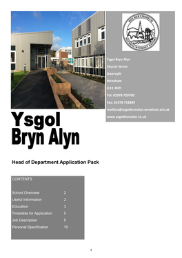 Head of Department Application Pack