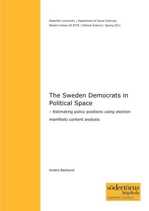 The Sweden Democrats in Political Space – Estimating Policy Positions Using Election Manifesto Content Analysis