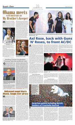 Axl Rose, Back with Guns N' Roses, to Front AC/DC