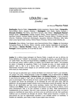 LOULOU / 1980 (Loulou)