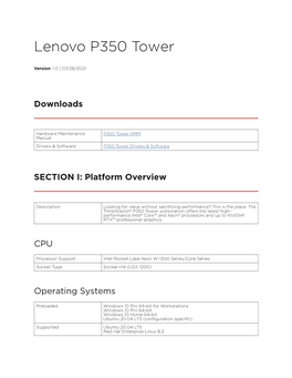 Lenovo P350 Tower
