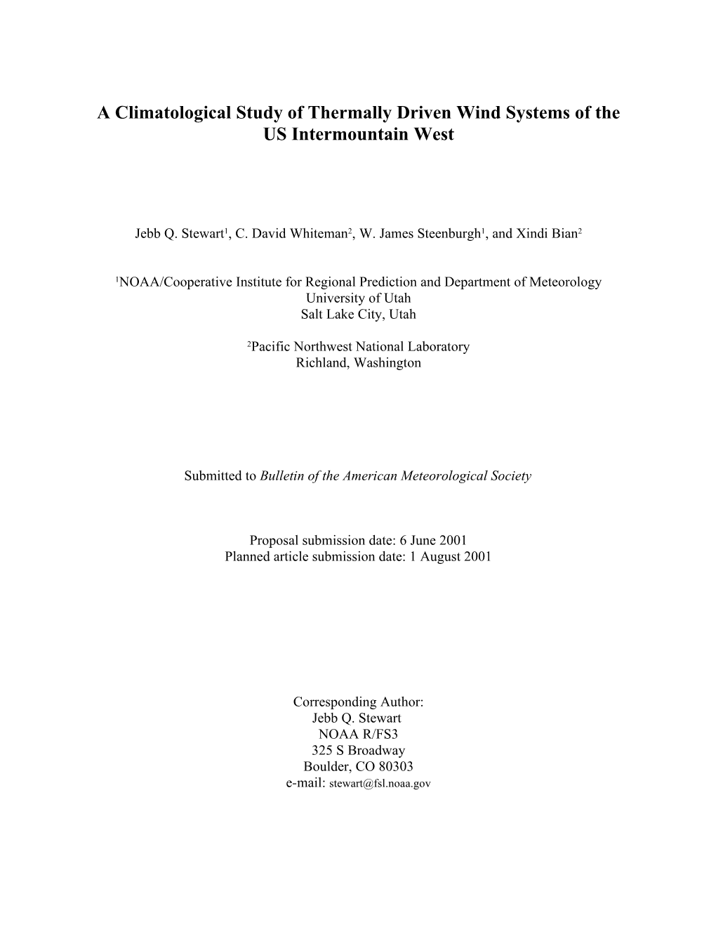 A Climatological Study Of Thermally Driven Wind Systems Of The