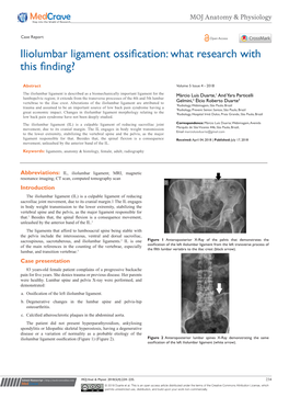 Iliolumbar Ligament Ossification: What Research with This Finding?