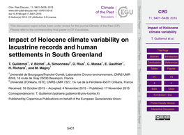 Impact of Holocene Climate Variability on T