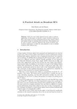 A Practical Attack on Broadcast RC4