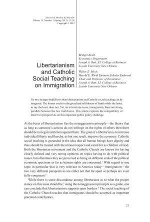 Libertarianism and Catholic Social Teaching on Immigration