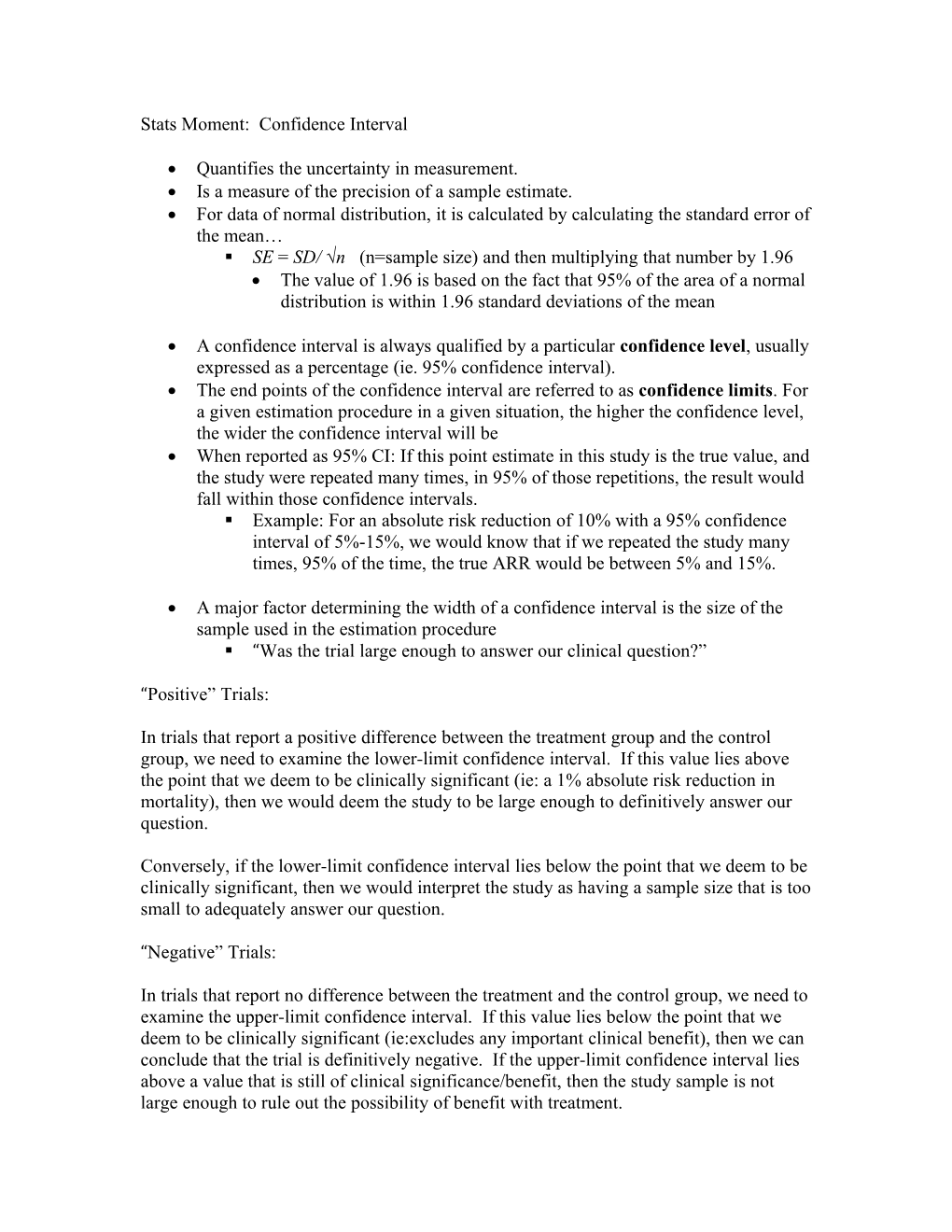 Stats Moment: Confidence Interval