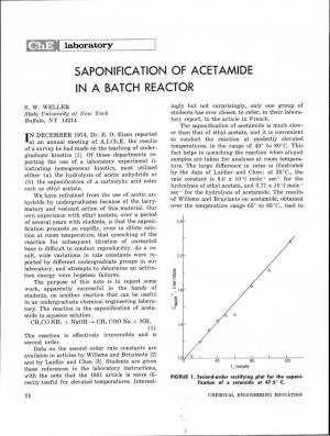 Saponifica Tion of Acet Amide in a Batch Reactor