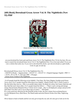 Download Green Arrow Vol. 8: the Nightbirds (New 52) PDF