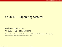 CS-3013 — Operating Systems