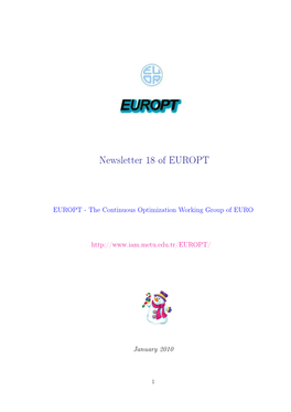 Newsletter 18 of EUROPT