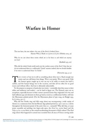 Warfare in Homer