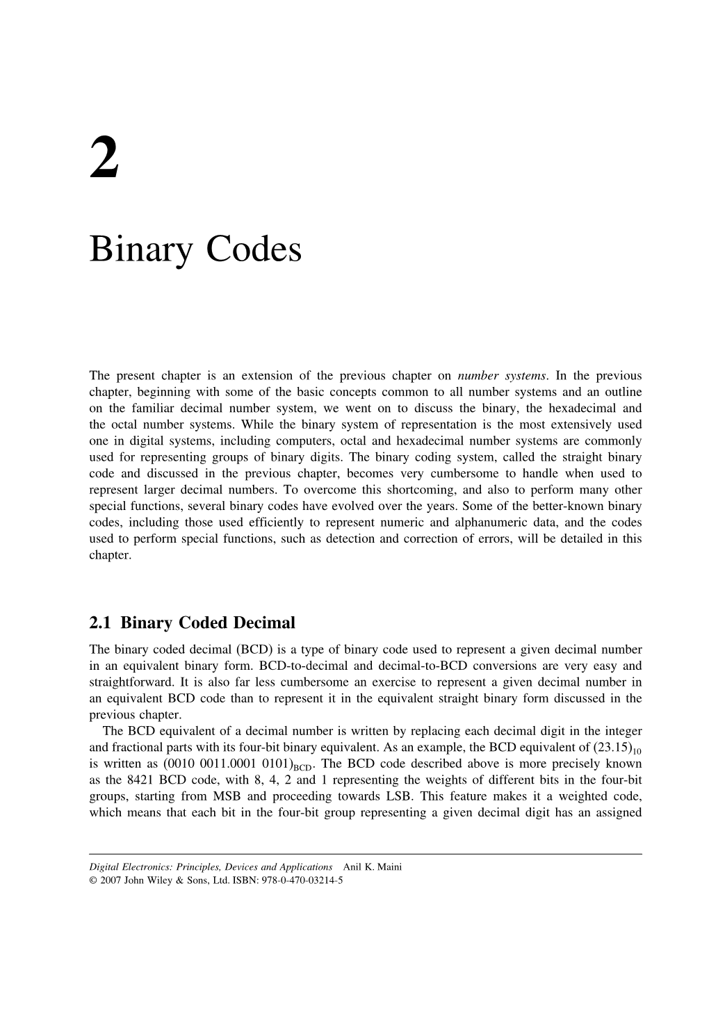 Binary Codes