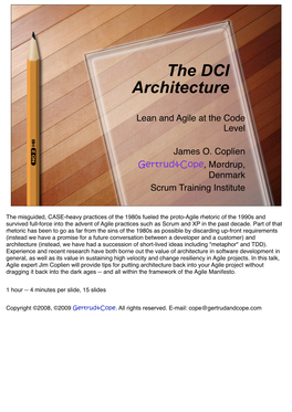 The DCI Architecture