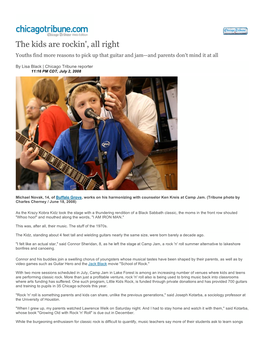The Kids Are Rockin', All Right Youths Find More Reasons to Pick up That Guitar and Jam—And Parents Don't Mind It at All