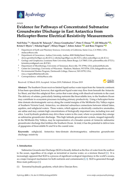 Evidence for Pathways of Concentrated Submarine Groundwater Discharge in East Antarctica from Helicopter-Borne Electrical Resistivity Measurements