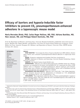 Efficacy of Barriers and Hypoxia-Inducible Factor Inhibitors