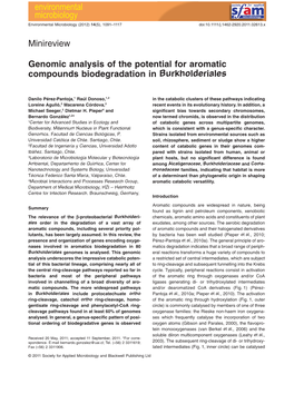 Genomic Analysis of the Potential for Aromatic Compounds