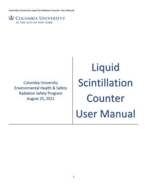 Liquid Scintillation Counter User Manual